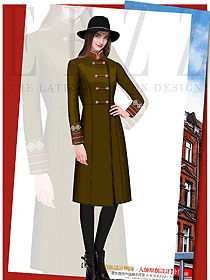 原創(chuàng)制服設(shè)計(jì)女職業(yè)裝大衣服裝款式圖254