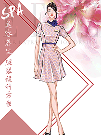 時(shí)尚淺粉色女款總臺(tái)收銀接待制服設(shè)計(jì)圖427