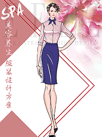 原創(chuàng)制服設(shè)計(jì)女款水療會(huì)所咨客服裝款式圖434