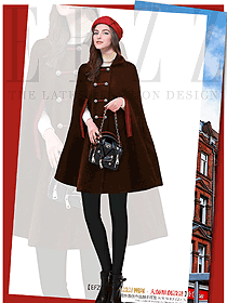 新款深咖啡色女職業(yè)裝大衣制服設(shè)計圖256