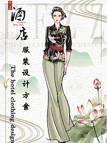 新款女款酒店中餐迎賓制服設(shè)計(jì)圖893