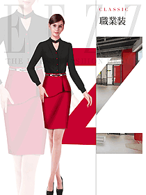 時(shí)尚黑色女秋冬職業(yè)裝制服設(shè)計(jì)圖1615