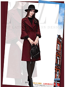 新款棗紅色女職業(yè)裝大衣制服設(shè)計圖262