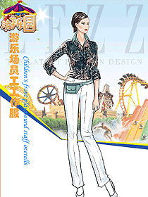 長袖女款游樂場工作制服款式設(shè)計(jì)圖330