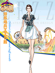 短袖女款游樂場員工工作制服款式設計圖331