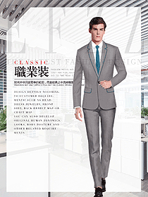 淺灰色男職業(yè)裝西服制服設計圖459