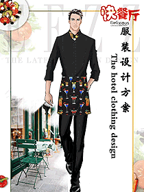 原創(chuàng)制服設(shè)計黑色男款服務員服裝款式圖341