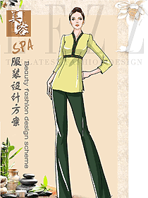 原創(chuàng)制服設計女款美容會所服裝款式圖635