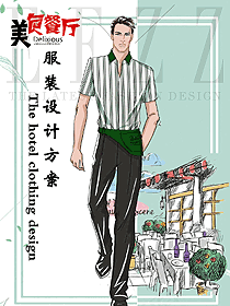 新款男款快餐廳服務(wù)員制服設(shè)計(jì)圖343