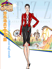 新款長袖女款游樂園員工制服款式設(shè)計圖339