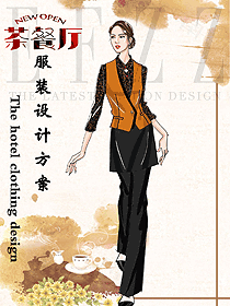 新款女款快餐廳服務(wù)員制服設(shè)計圖346