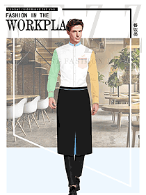 新款長(zhǎng)袖快餐廳服務(wù)員制服設(shè)計(jì)圖349