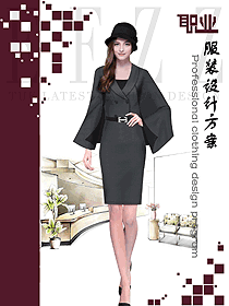 新款深灰色女秋冬職業(yè)裝制服設(shè)計圖1714