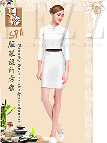 新款白色女款美容技師制服設(shè)計圖672