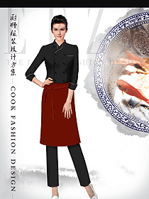 時尚女款廚師服款式設(shè)計圖476