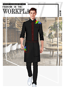 時(shí)尚黑色男款快餐廳服裝款式設(shè)計(jì)圖357