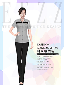 原創(chuàng)制服設(shè)計(jì)女款總臺收銀接待服裝款式圖437