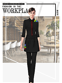 時尚修身款女款快餐廳服裝款式設(shè)計圖363