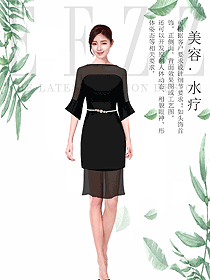 時尚女款SPA水療會所咨客制服設(shè)計圖474