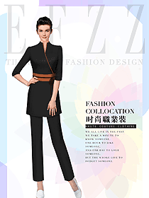時尚黑色女款美容會所服裝款式圖724