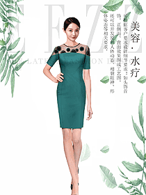 時(shí)尚女款SPA水療會(huì)所咨客制服設(shè)計(jì)圖486