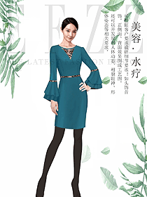 時尚女款SPA水療會所咨客制服設計圖492