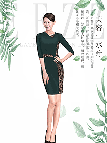原創(chuàng)制服設(shè)計(jì)水療會(huì)所咨客服裝款式圖515