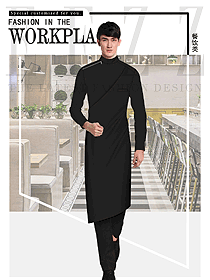 時尚黑色男款快餐廳服裝款式設(shè)計圖384