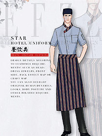 淺藍色男款酒店廚師服制服設(shè)計圖480
