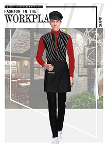 原創(chuàng)制服設(shè)計男款服務(wù)員服裝款式圖386