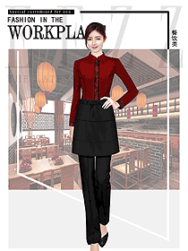 時(shí)尚長(zhǎng)袖女款快餐廳服裝款式設(shè)計(jì)圖393