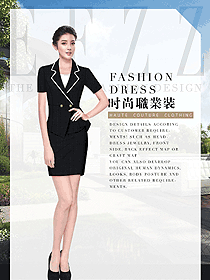 黑色女職業(yè)裝夏裝制服設(shè)計圖887