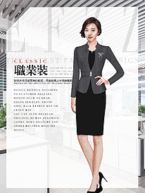 灰色女職業(yè)裝夏裝制服設(shè)計(jì)圖893