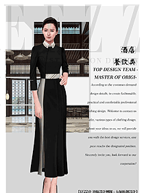 時尚長袖中餐服務員制服設(shè)計圖2123