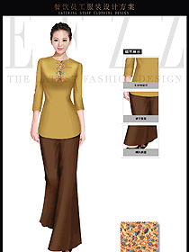 時(shí)尚酒店女款中餐服務(wù)員制服設(shè)計(jì)圖1692