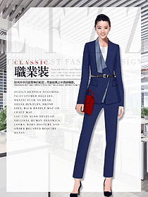 原創(chuàng)制服設(shè)計(jì)藏藍(lán)色女秋冬職業(yè)裝制服設(shè)計(jì)圖1801