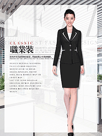 時尚黑色女職業(yè)裝夏裝制服設(shè)計圖922