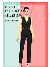 黑色女職業(yè)裝馬夾款服裝款式圖347