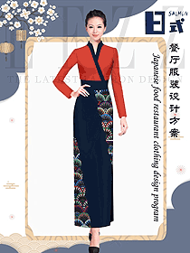 新款日式餐廳女服務(wù)員制服款式設(shè)計(jì)圖355