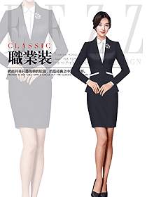 時尚藏藍(lán)色女職業(yè)裝夏裝制服設(shè)計(jì)圖944