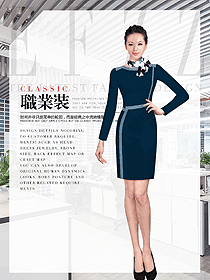 原創(chuàng)制服設(shè)計(jì)長袖連衣裙女職業(yè)裝夏裝款式圖785