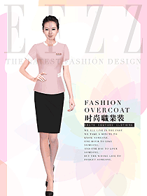 新款淺粉色女職業(yè)裝夏裝制服設計圖787