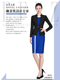 原創(chuàng)制服設(shè)計(jì)女秋冬職業(yè)裝款式效果圖1594