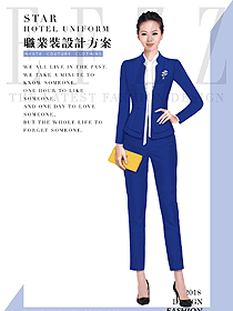 時尚長袖女秋冬職業(yè)裝制服設計圖1602