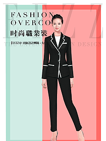 原創(chuàng)制服設(shè)計(jì)女秋冬職業(yè)裝款式效果圖1638