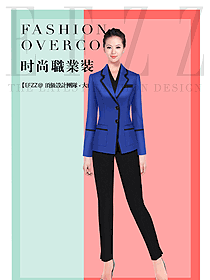 新款藍(lán)色女秋冬職業(yè)裝制服設(shè)計(jì)圖1639