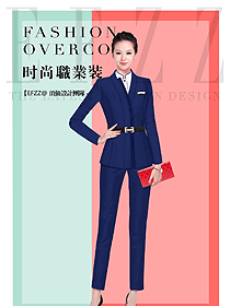 新款藍(lán)色女秋冬職業(yè)裝制服設(shè)計(jì)圖1660