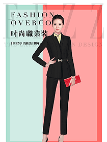 時尚黑色女秋冬職業(yè)裝制服設計圖1661