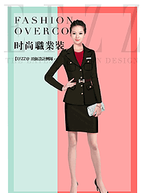 原創(chuàng)制服設計女秋冬職業(yè)裝款式效果圖1662