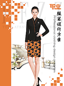 原創(chuàng)制服設(shè)計女秋冬職業(yè)裝設(shè)計圖1707